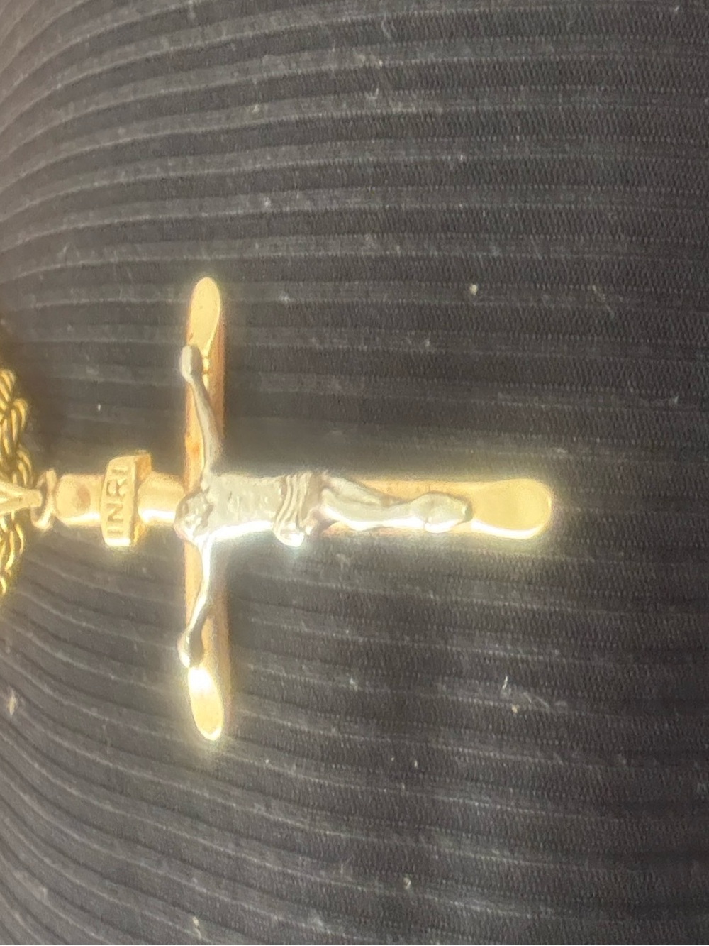 Gold Cross Pendant Necklace 14 K real gold  -unisex  Jewelry pendant only